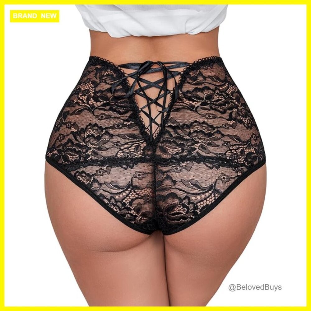 Seamless High Waist Lace Hipster Panties Full Coverage XX-Large